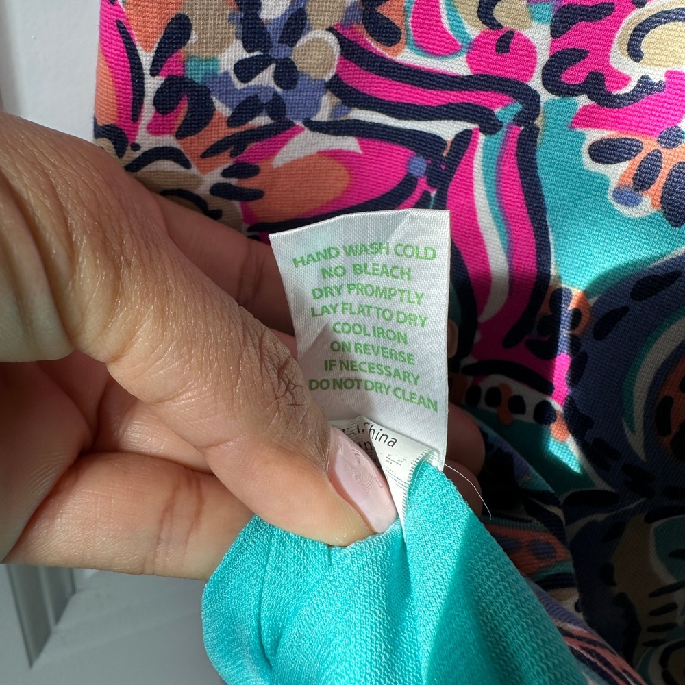 Lilly Pulitzer Francesca sheath Dress: Aqua Bait & Switch Large - Picture 12 of 12